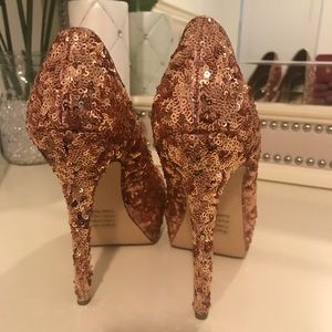 Rose gold sequin Baker’s shoes size 6